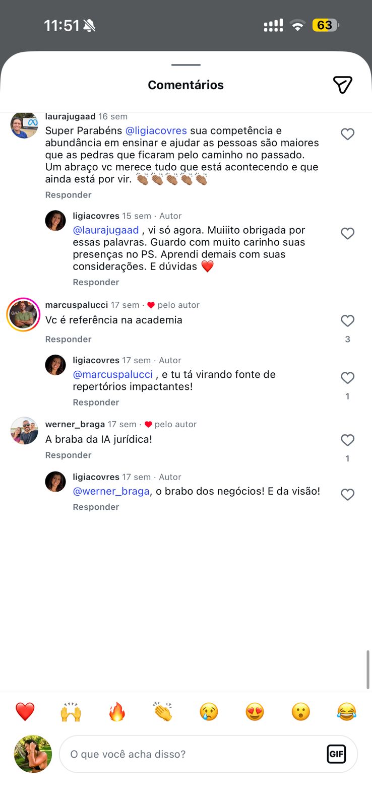 Comentário de profissional do Direito sobre as aulas da Lígia Covre