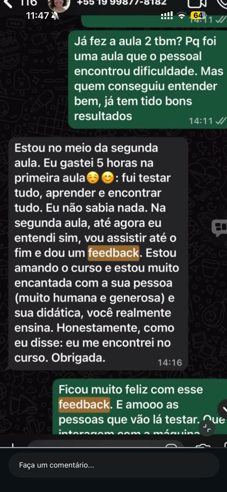 Comentário de profissional do Direito sobre as aulas da Lígia Covre