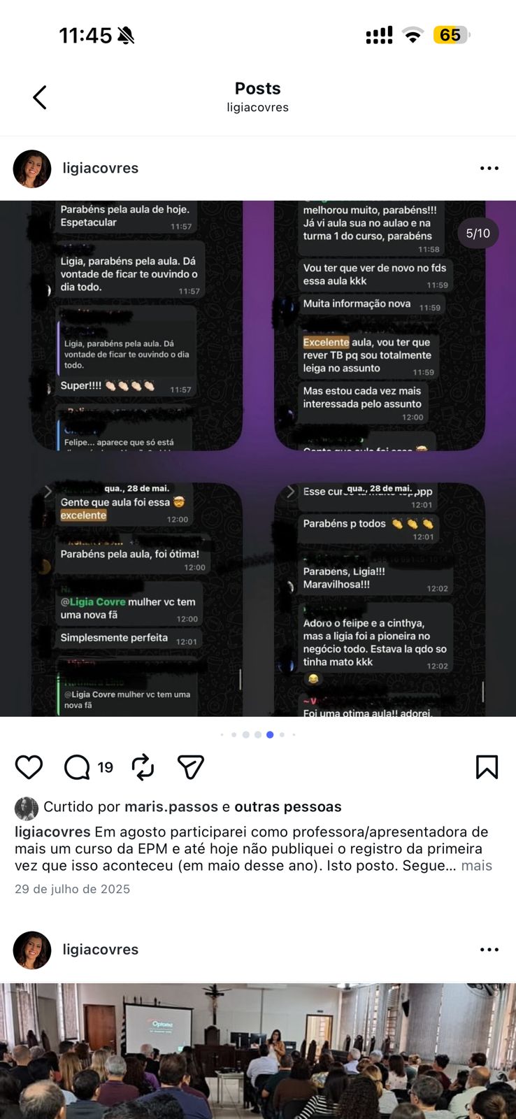 Comentário de profissional do Direito sobre as aulas da Lígia Covre